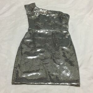 ZOE KARSSEN One Shoulder‎ Sequin Mini Dress Size sm